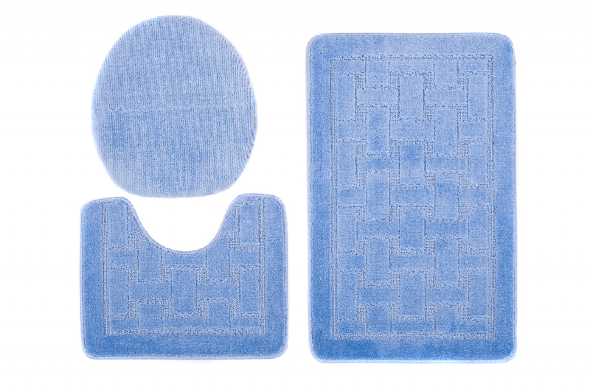 Dywan  1039 BLUE (5004) MONO 3PC (KRATKA)  - Dywanik łazienkowy
