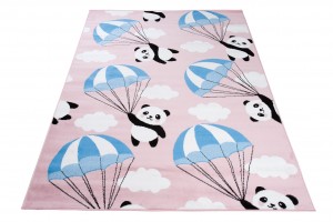 Dywan dziecięcy PINKY Pandy z parasolami różowy
