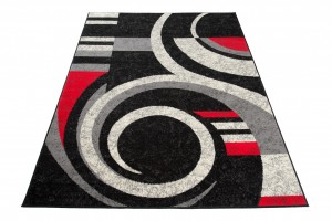Koberec  T155A BLACK QMEGA PP CRM  - Moderný koberec