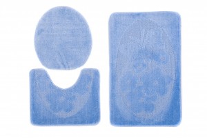 Dywanik łazienkowy  1125 BLUE (5004) MONO 3PC (MOTYL)  Niebieski