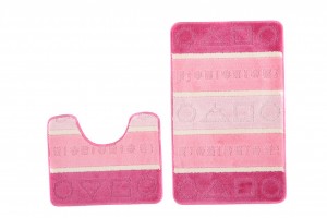 Dywanik łazienkowy  B5015 PINK MULTI FIGURY  Różowy
