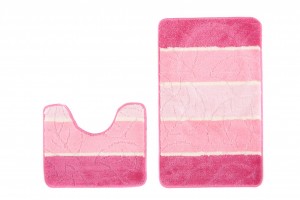 Dywanik łazienkowy  B5019 PINK MULTI LIŚĆ  Różowy