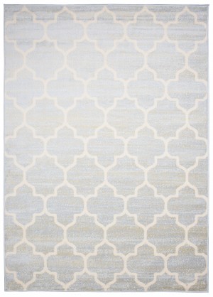 Moderný koberec  4496B L.BLUE / CREAM MIA  Krémová