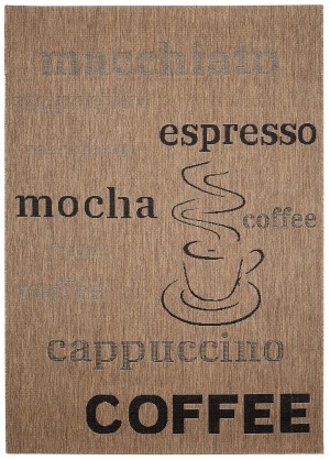 Šnúrkový koberec 20552 Coffee / Black