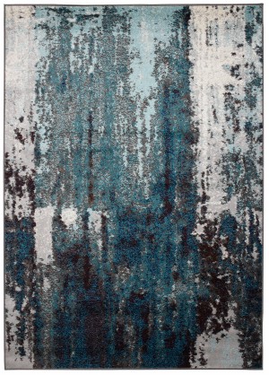 Moderný koberec 1555A D.GREY / L.BLUE BRISTOL Modrá