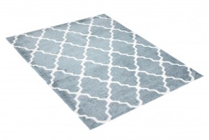 Koberec  P537R WHITE/BLUE MODENA  - Huňatý koberec