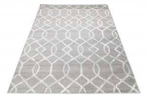 Koberec  C634C WHITE DARK GRAY MALESIA FBA  - Moderný koberec