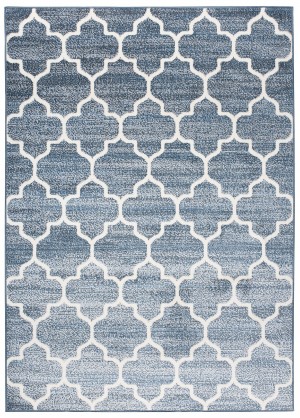 Moderný koberec  4496B D.BLUE / CREAM MIA  Krémová