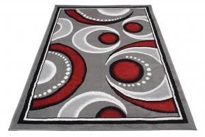 Szőnyeg  E546A DARK GRAY/RED BALI PP  - Modern szőnyeg