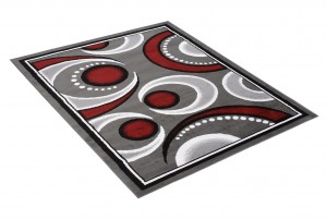 Килим  E546A DARK GRAY/RED BALI PP  - Сучасний килим