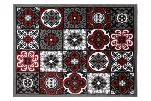 Koberec  E545A DARK GRAY/RED BALI PP  - Moderný koberec