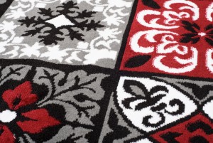 Koberec  E545A DARK GRAY/RED BALI PP  - Moderný koberec