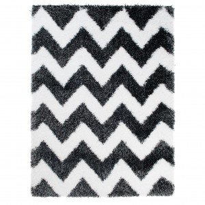 Koberec  5446A WHITE / BLACK 46 OPTIMAL  - Huňatý koberec