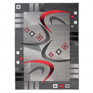 Килим  C583D BLACK/RED BALI PP  - Сучасний килим