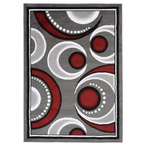 Килим  E546A DARK GRAY/RED BALI PP  - Сучасний килим
